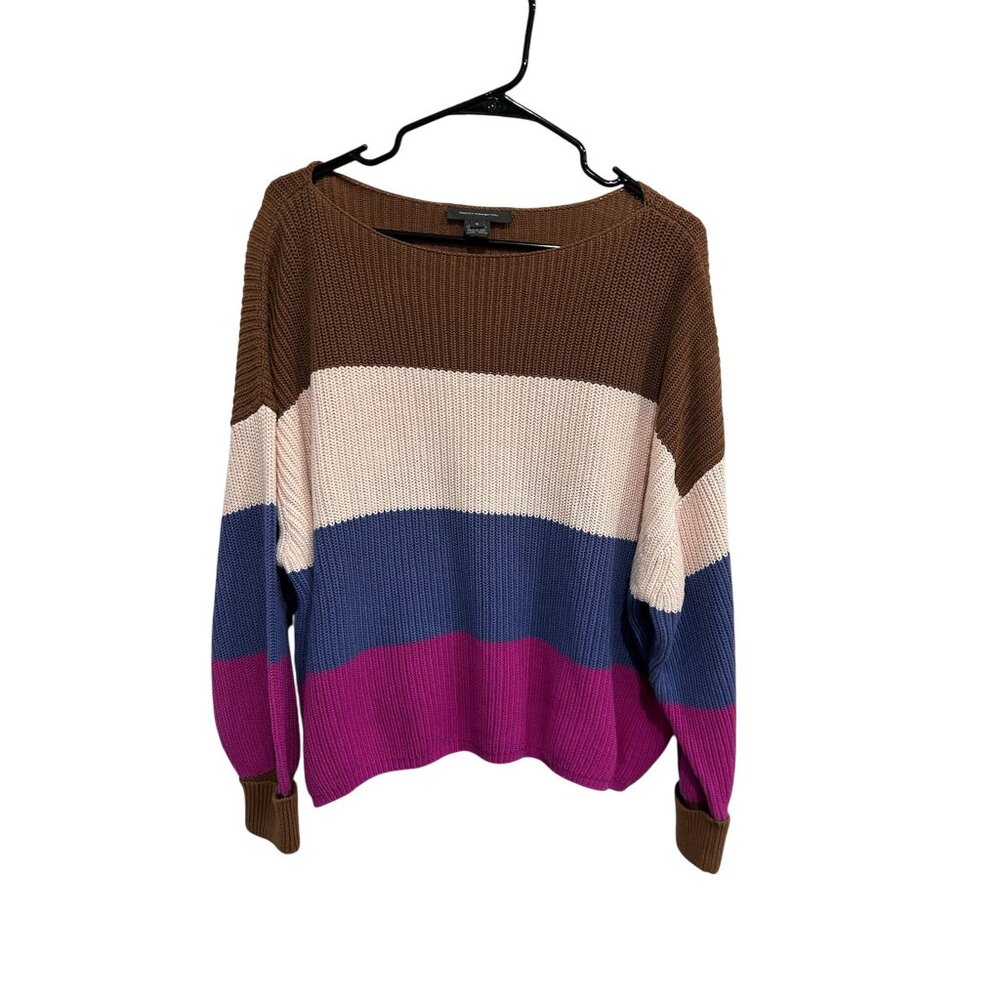 French Connection Womens Striped Multicolor Knit Sweater SZ Small